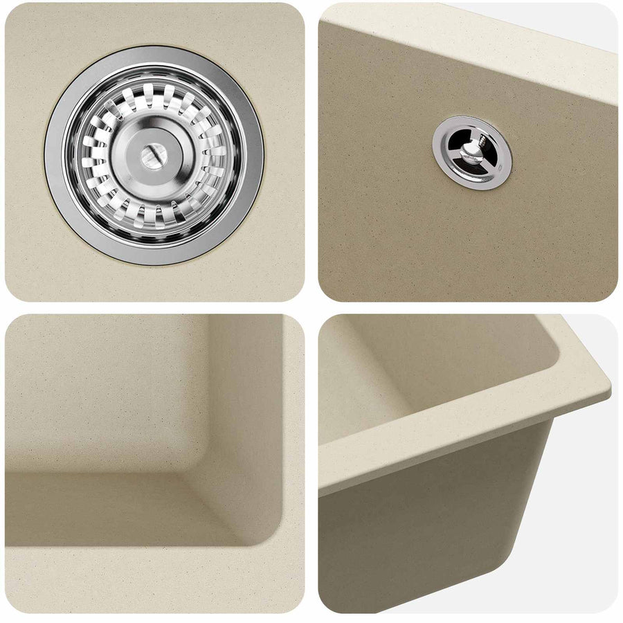 Wasbak Beige 530 x 460 mm 80% Kwarts en 20% Hars