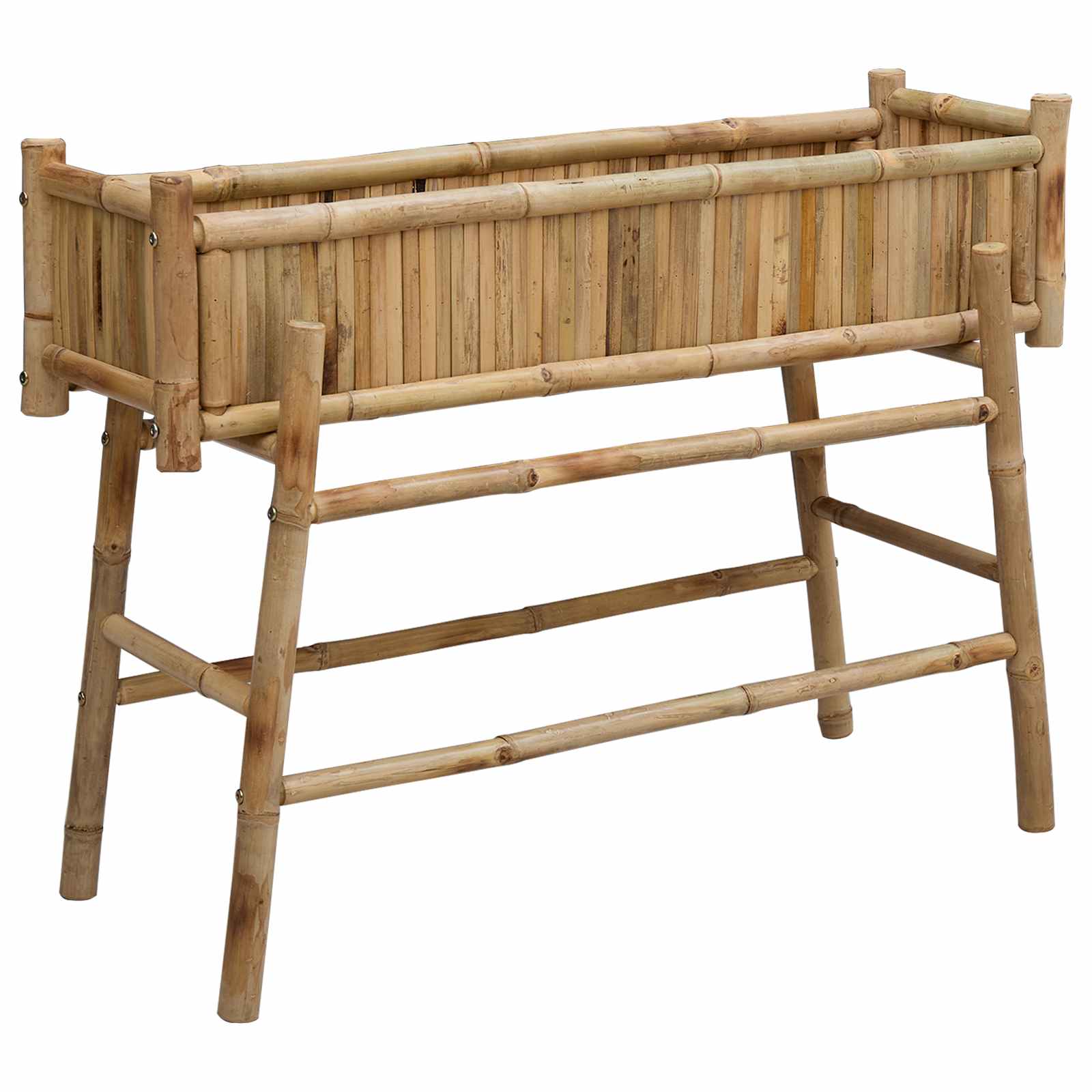 Tuinplanter met Houder Naturel 100 x 38 x 74 cm Bamboe