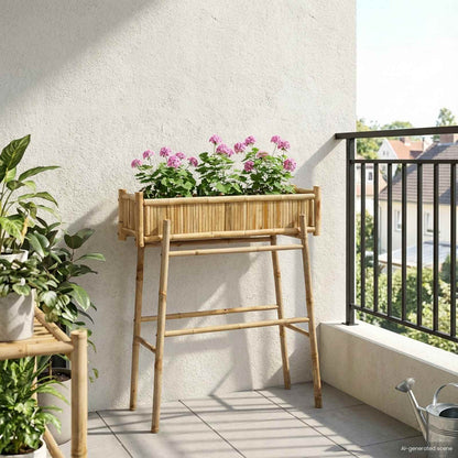 Tuinplanter met Houder Naturel 100 x 38 x 114 cm Bamboe