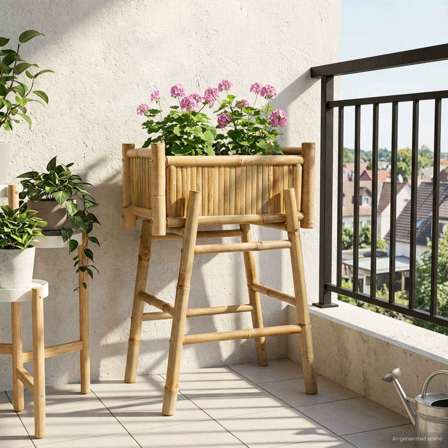 Tuinplanter met Houder Naturel 50 x 38 x 74 cm Bamboe