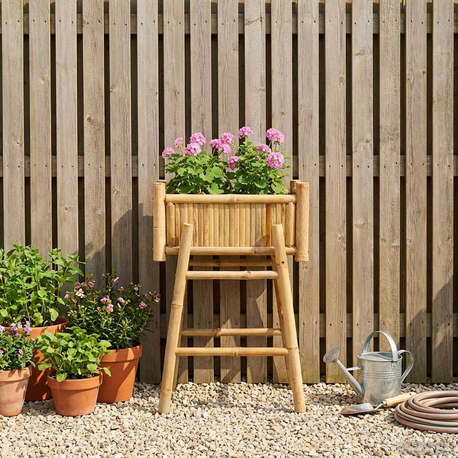 Tuinplanter met Houder Naturel 50 x 38 x 74 cm Bamboe