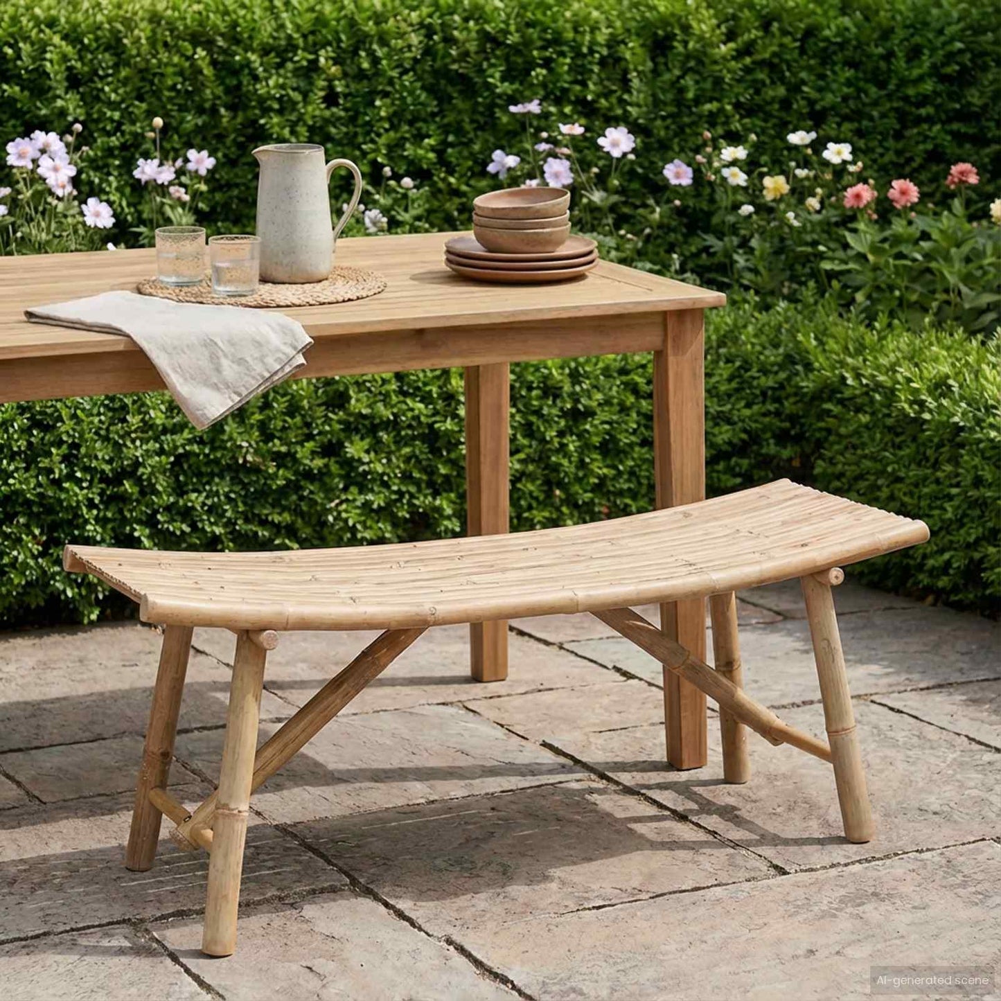 Tuinbank Naturel 110 x 45 x 50 cm Bamboe