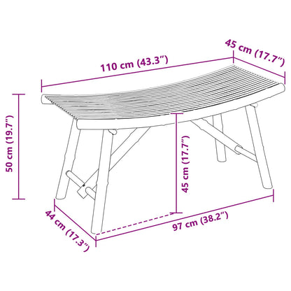 Tuinbank Naturel 110 x 45 x 50 cm Bamboe
