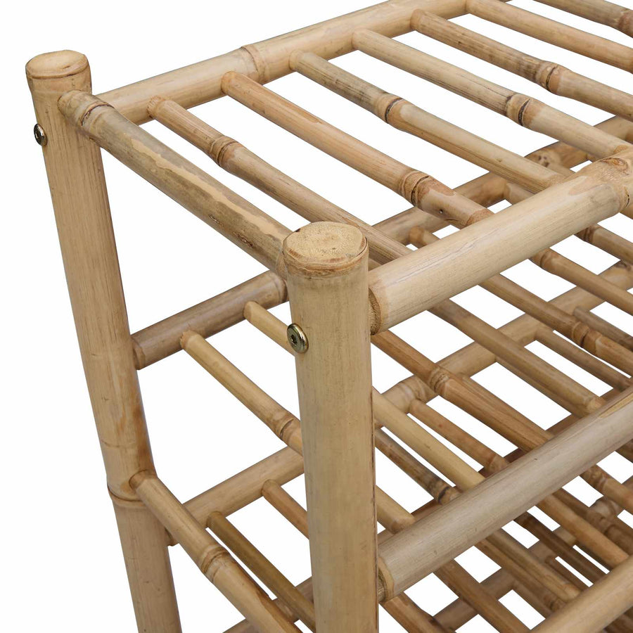 Schoenenrek met plank met opslag Naturel 68 x 28 x 63 cm Bamboe