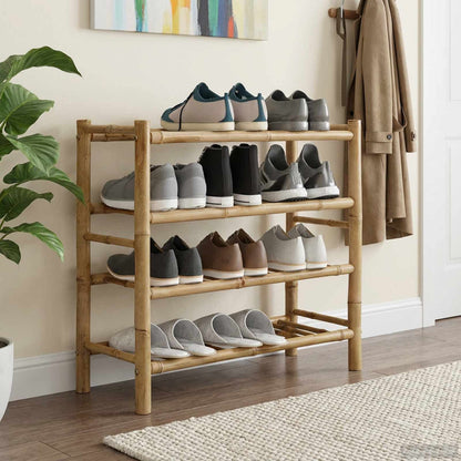 Schoenenrek met plank met opslag Naturel 68 x 28 x 63 cm Bamboe