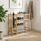 Shoe Rack with Shelf and Storage Natural 88 x 27 x 80 cm Bamboo