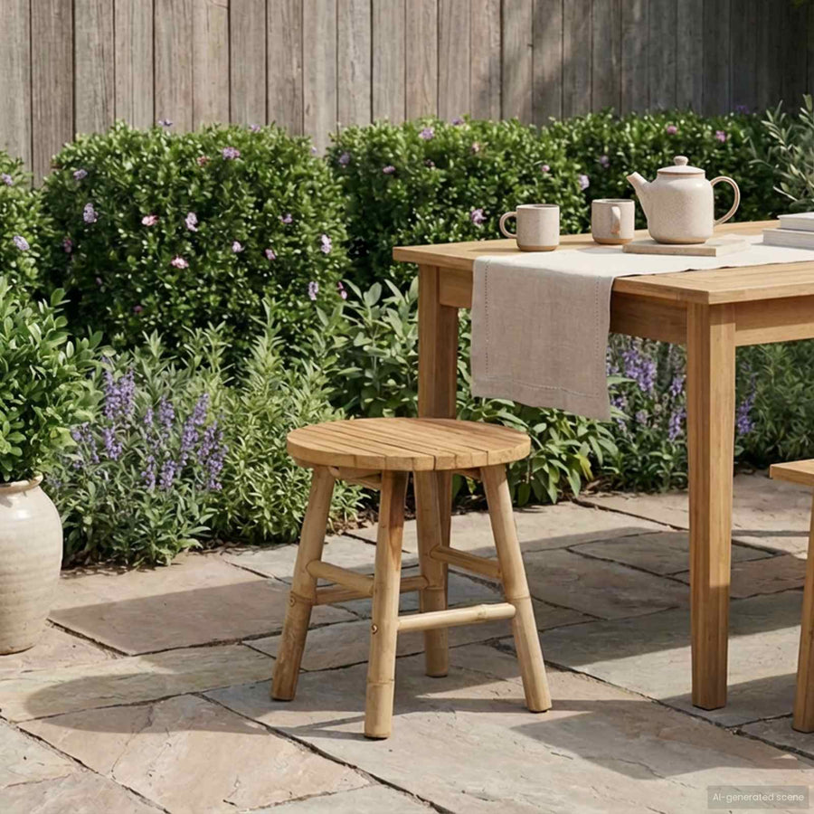 Tuin kruk Naturel Ø 38 x 42 cm Bamboe