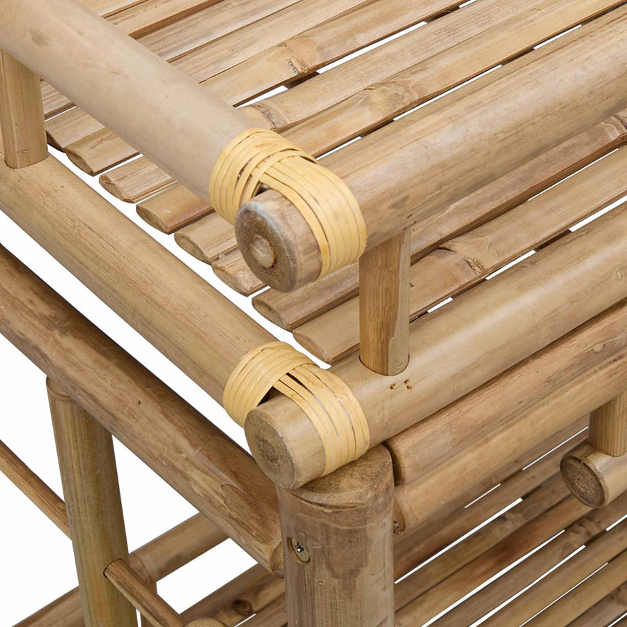 Wijn Trolley Met Wielen Naturel 85 x 50 x 93 cm Bamboe