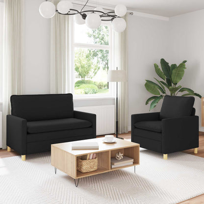 Bankstel 2 st Zwart Stof