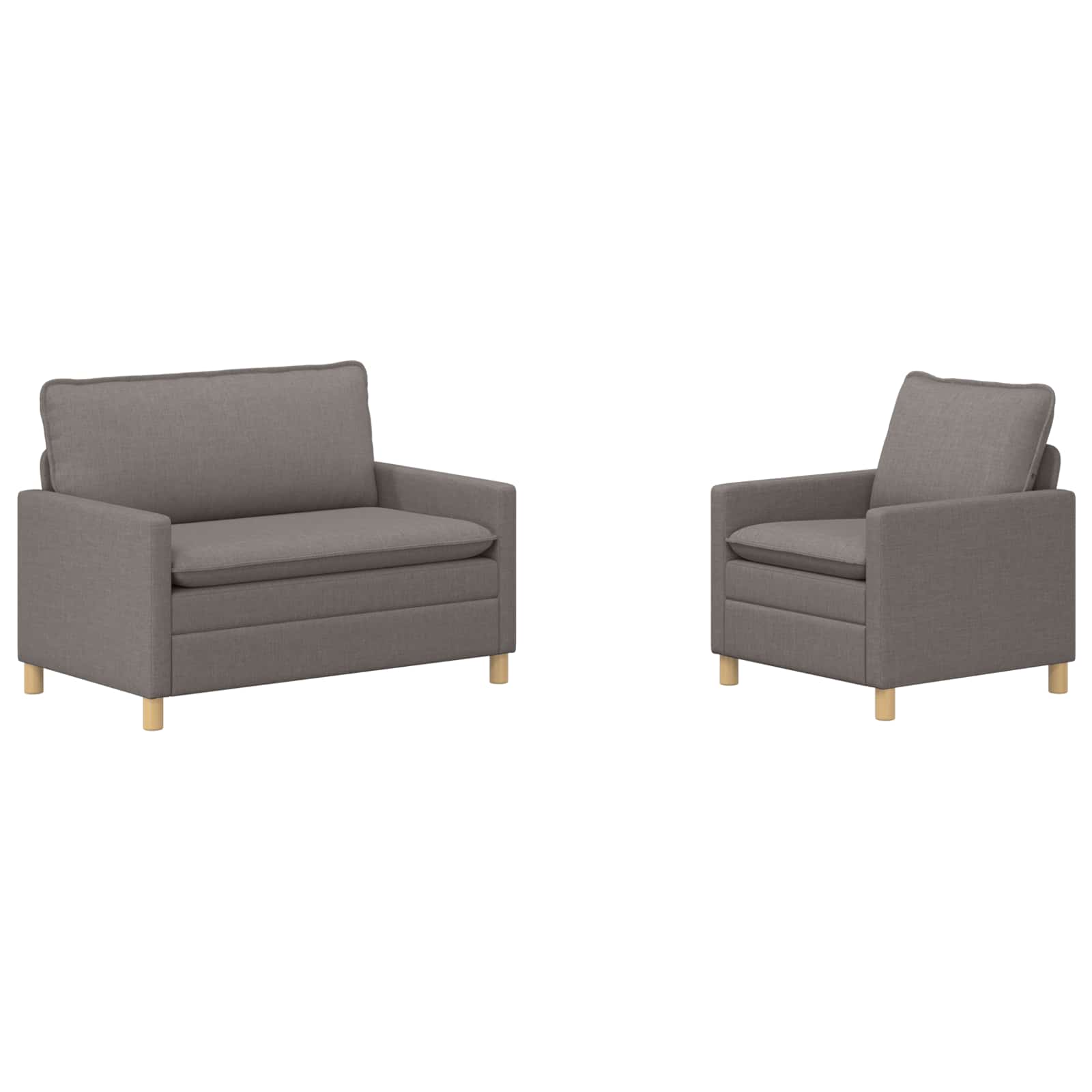 Bankstel 2 st Taupe Stof