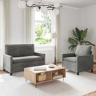 Sofa 2 pcs Light Grey Velvet