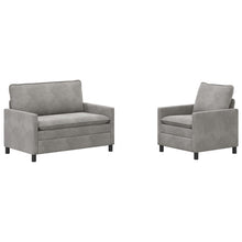 Bankstel 2 pcs Lichtgrijs Fluweel