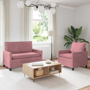 Bankstel 2-delig roze fluweel