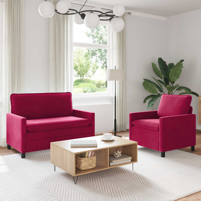 Bankstel 2 pcs Wijnrood Fluweel