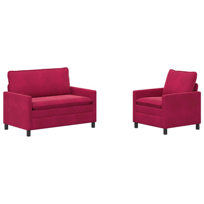 Bankstel 2 pcs Wijnrood Fluweel
