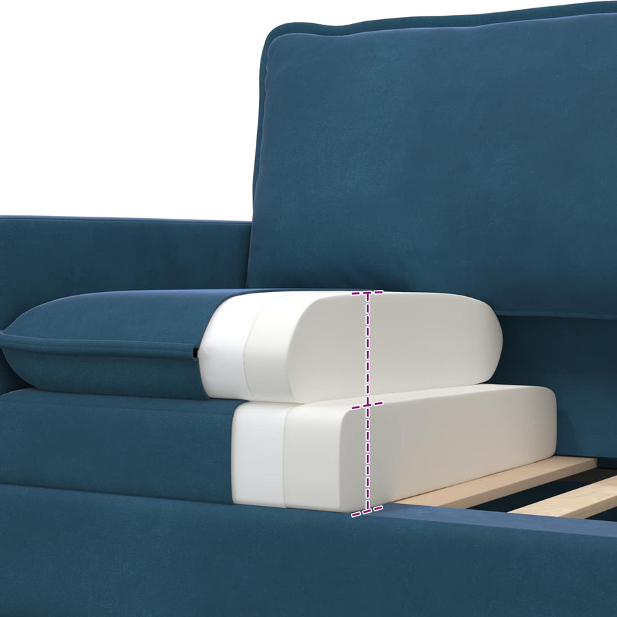 Bankstel 2 pcs Blauw Fluweel