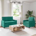 Bankstel 2-zits turquoise fluweel