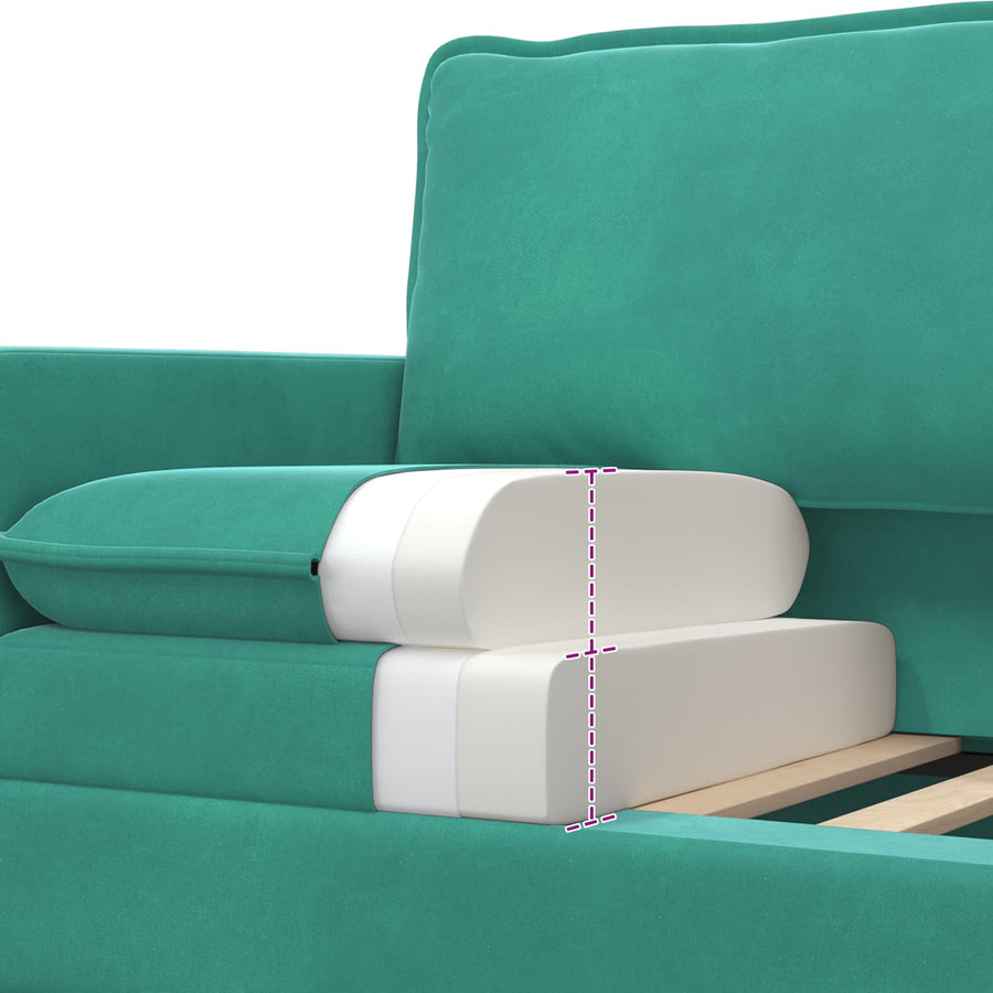 Bankstel 2 pcs Turquoise Fluweel