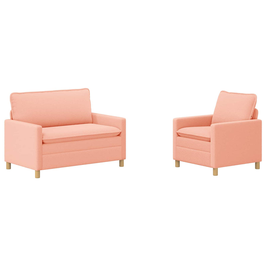 Bankstel 2 st Roze Stof