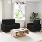 Bankstel 2 st Zwart Stof