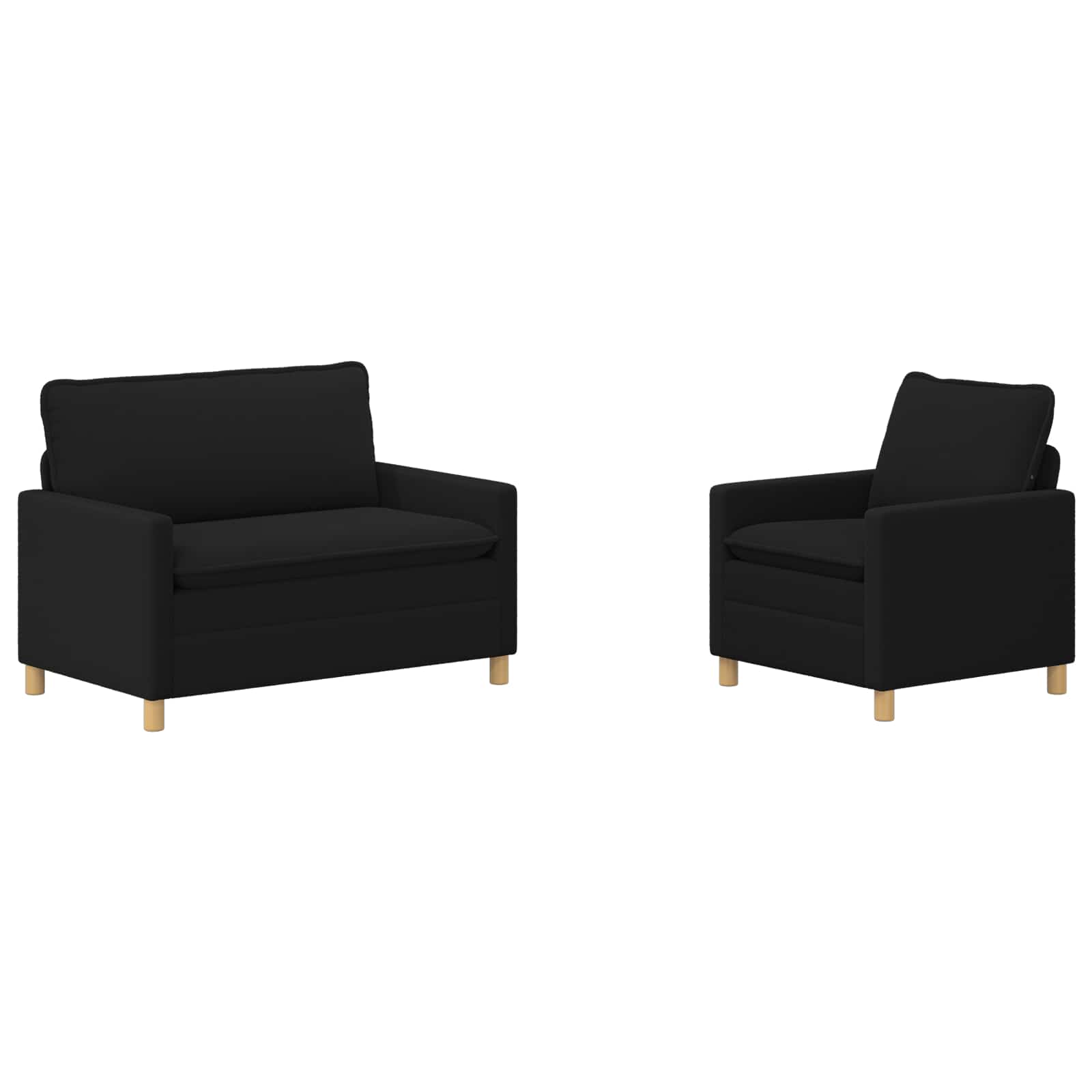 Bankstel 2 st Zwart Stof