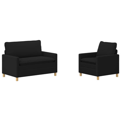 Bankstel 2 st Zwart Stof