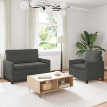 Bankstel 2 pcs Donkergrijs Stof