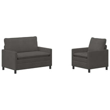 Bankstel 2 pcs Donkergrijs Stof