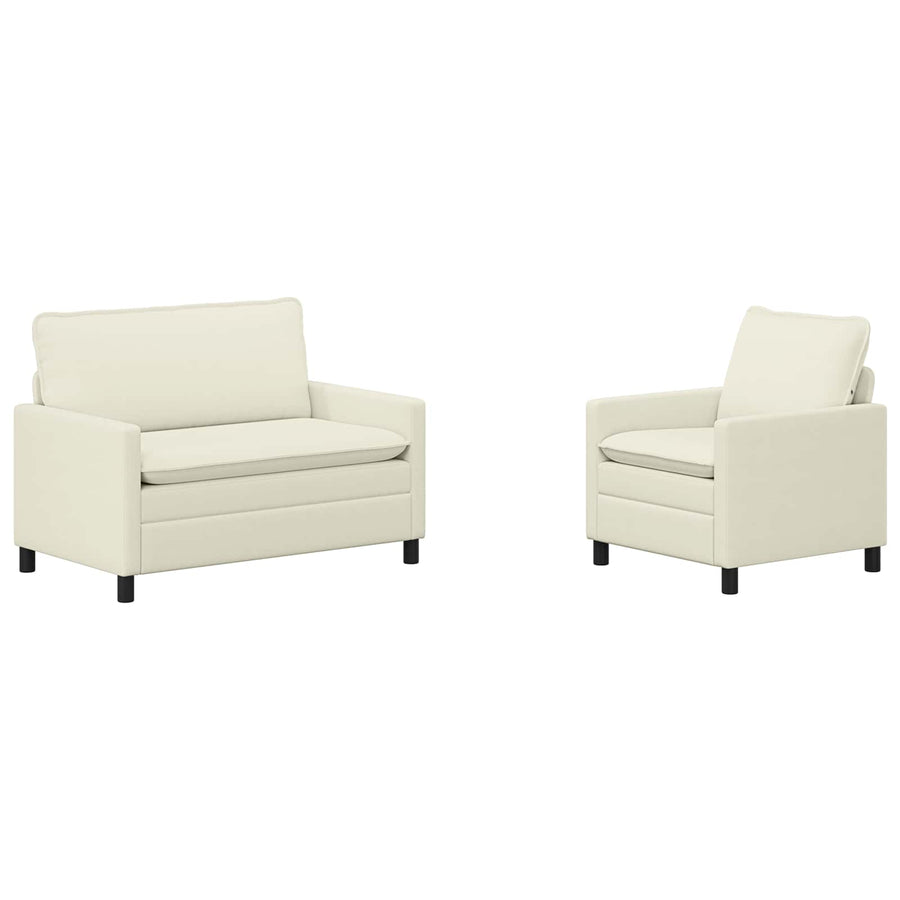 Bankstel 2 pcs Crèmekleurig Stof