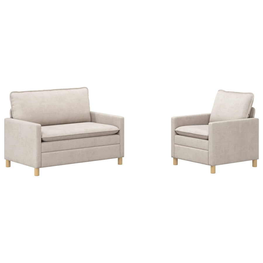 Bankstel 2 pcs Crèmekleurig Polyester