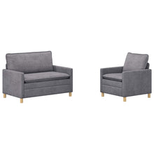 Bankstel 2 pcs Lichtgrijs Polyester