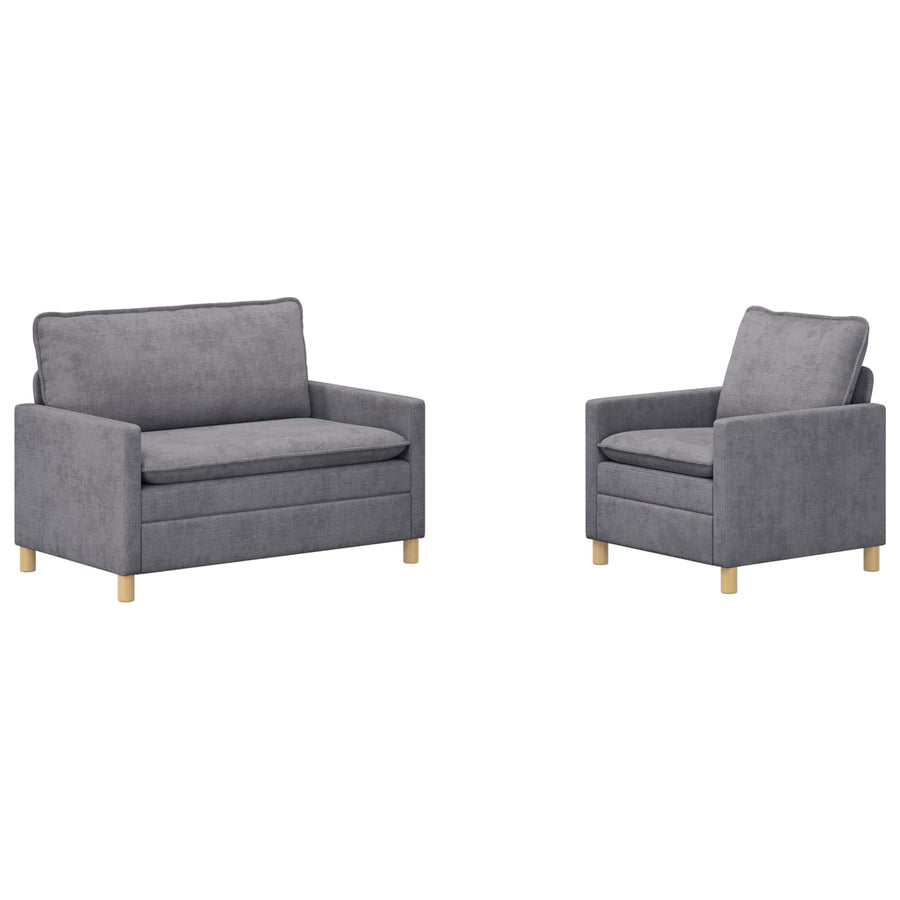 Bankstel 2 pcs Lichtgrijs Polyester