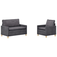 Bankstel 2 pcs Donkergrijs Polyester
