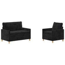 Bankstel 2 pcs Zwart Polyester