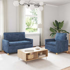 Sofa 2 pc Blue Polyester
