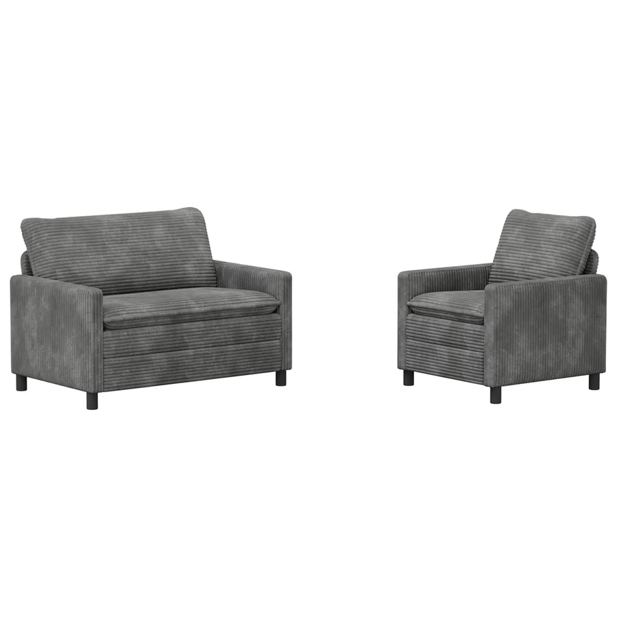 Bankstel 2 pcs Lichtgrijs Polyester