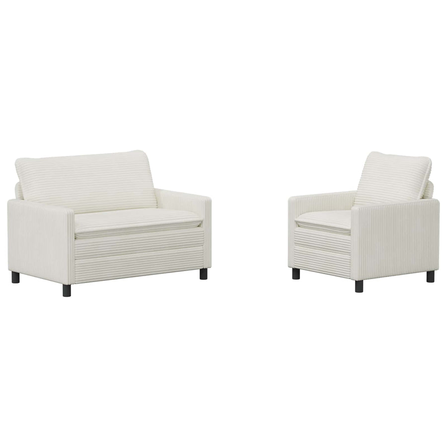 Bankstel 2 pcs Crèmekleurig Polyester