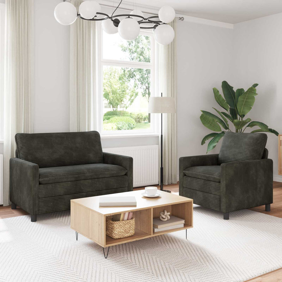 Bankstel 2 pcs Antracietkleurig Polyester