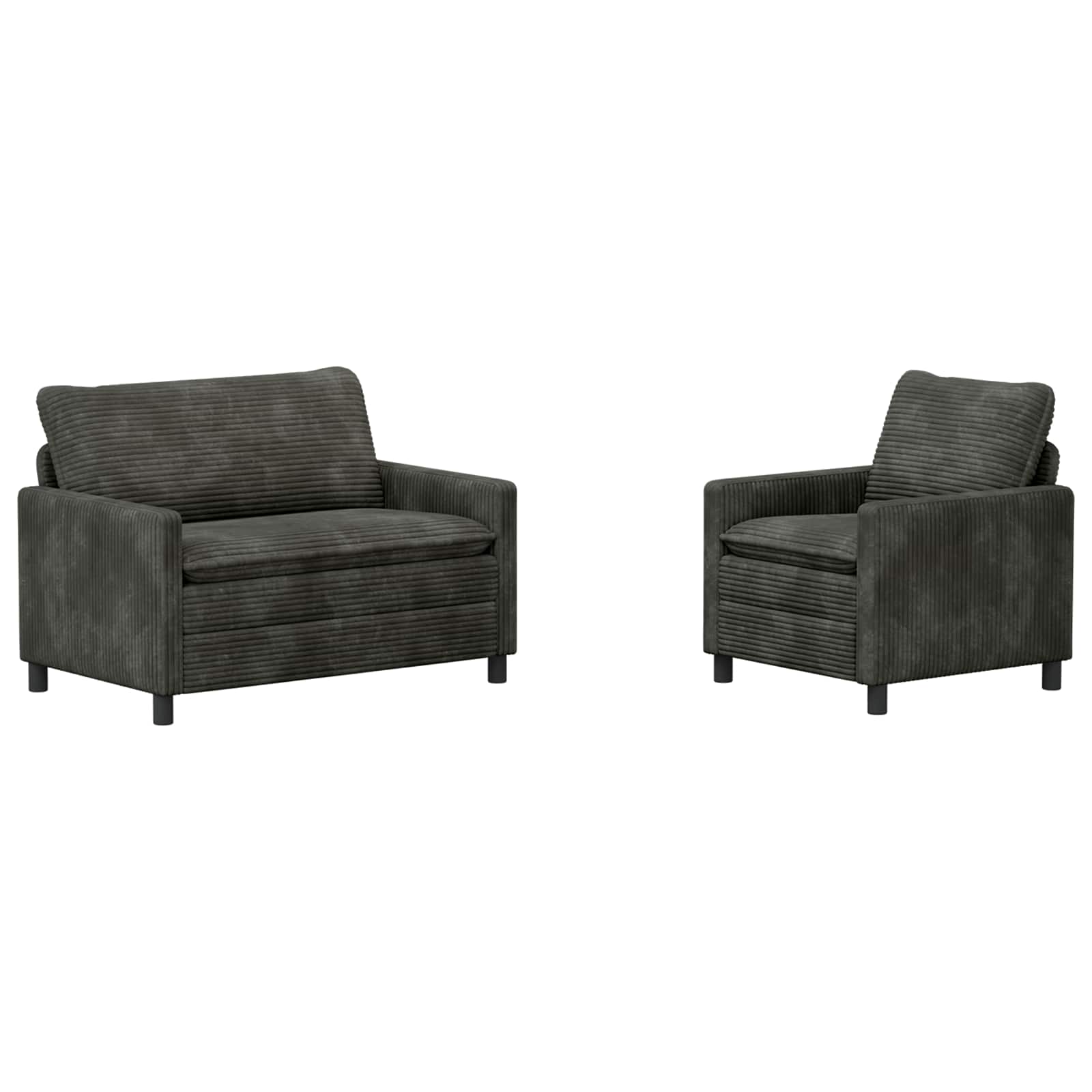 Bankstel 2 pcs Antracietkleurig Polyester