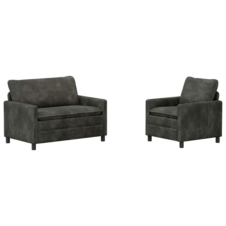Bankstel 2 pcs Antracietkleurig Polyester