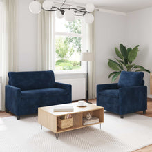 Bankstel 2 pcs Marineblauw Polyester
