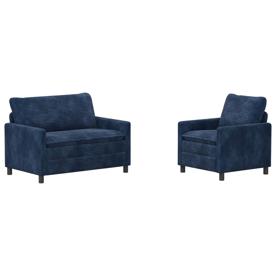 Bankstel 2 pcs Marineblauw Polyester