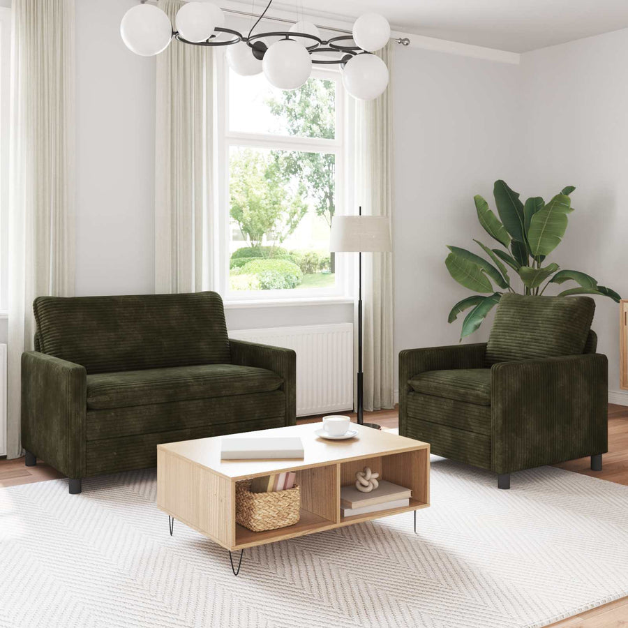 Bankstel 2 pcs Groen Polyester