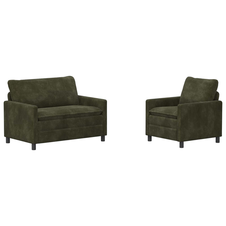 Bankstel 2 pcs Groen Polyester