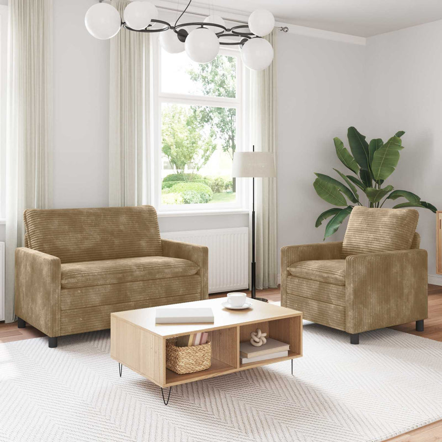 Bankstel 2 pcs Taupe Polyester