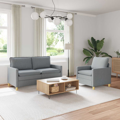 Bankstel 2 st Lichtgrijs Stof