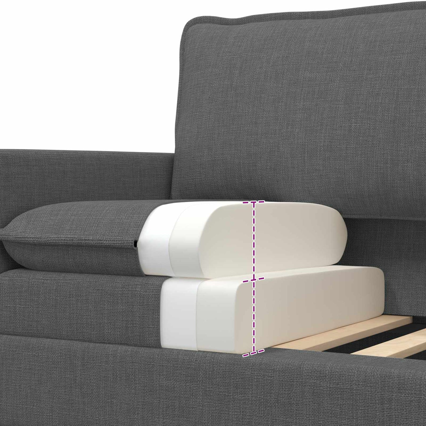 Bankstel 2 st Donkergrijs Stof