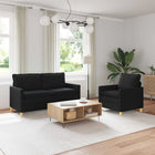 Bankstel 2 st Zwart Stof