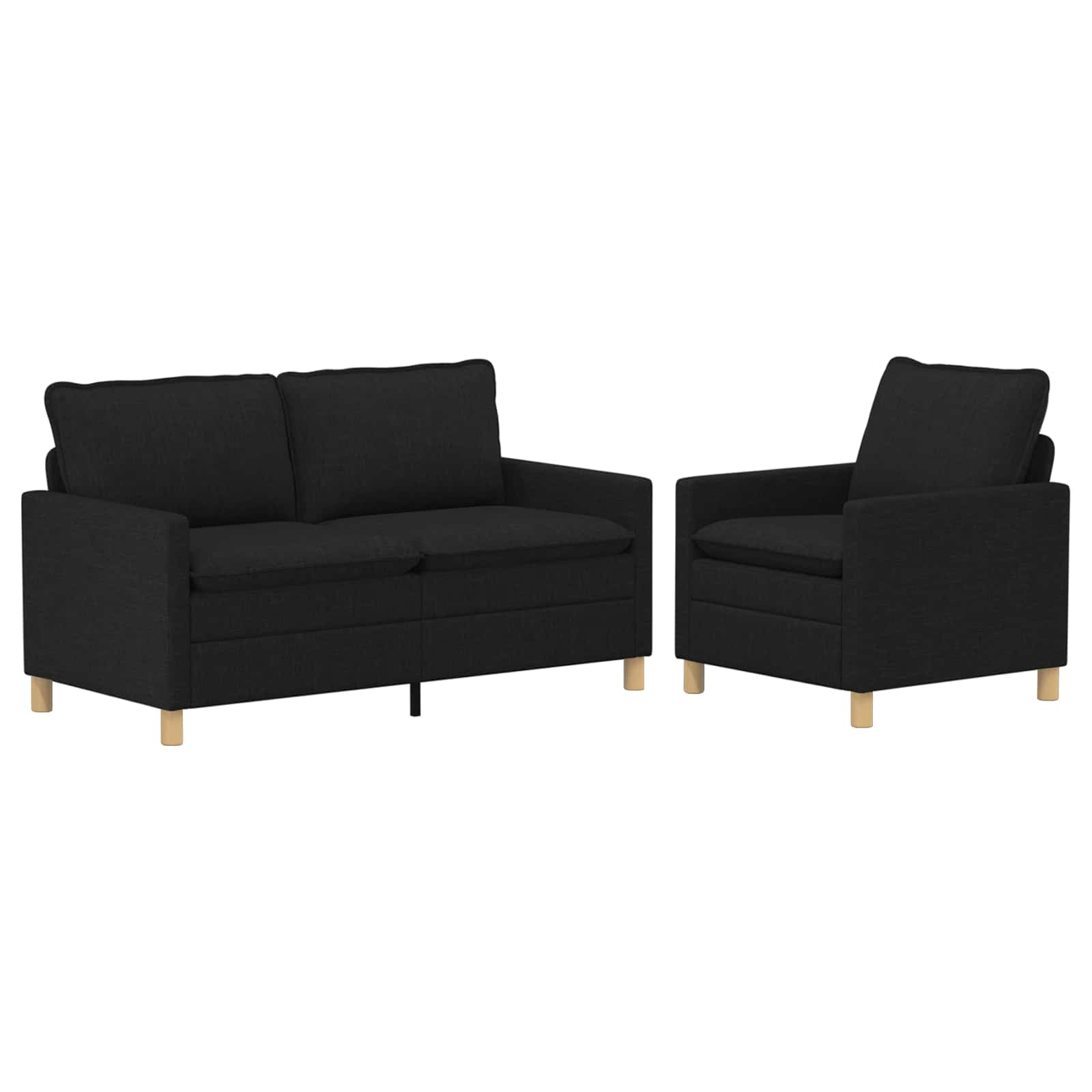 Bankstel 2 st Zwart Stof