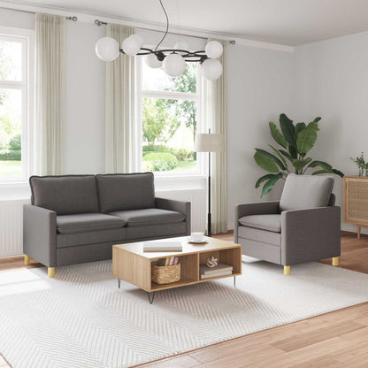 Bankstel 2 st Taupe Stof